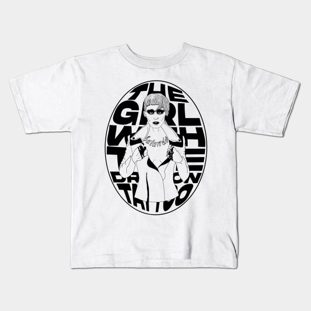 "the Girl with the Dragon Tattoo" Lisbeth Emblem Kids T-Shirt by motelgemini